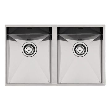 Evier inox double cuves 34x40cm Design 