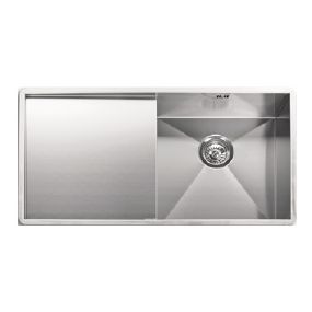 Evier inox cuve 40x40cm Design égouttoir gauche